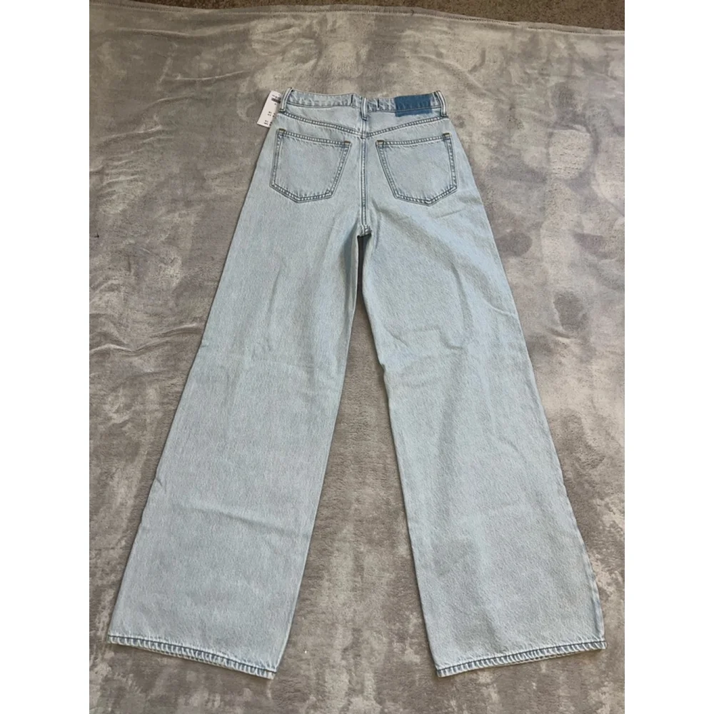 NEW Women's Abercrombie & Fitch Light Blue Wide Leg Jeans 24 - Picture 5 of 9